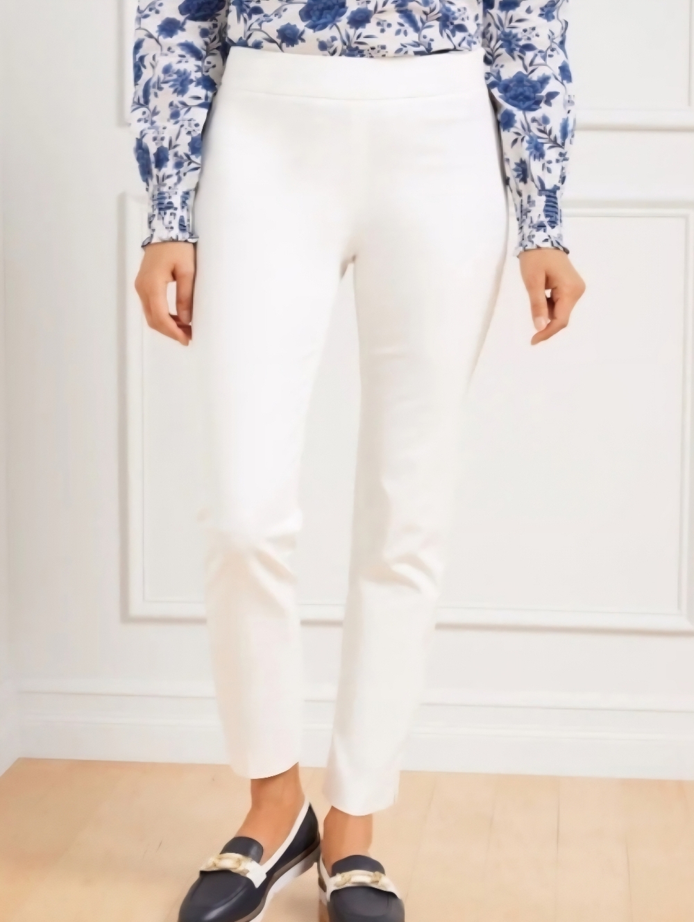 Talbots‎ Chatham Ankle Pants Womens 12 White Slim Leg NWT $99 Originally